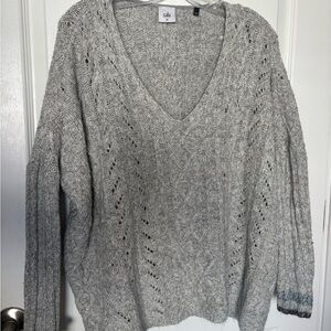 CAbi Light Gray V-Neck Sweater